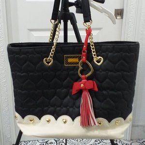new women's bag Betsey Johnson brand black and cream color.